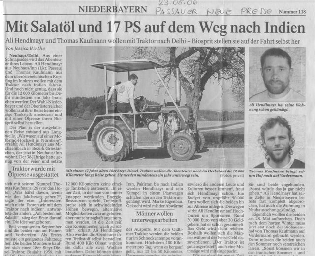Passauer Neue Presse :: 23. Mai 2006